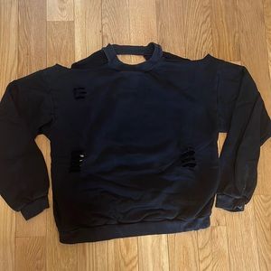 Honey Punch black cutout distressed long sleeve
